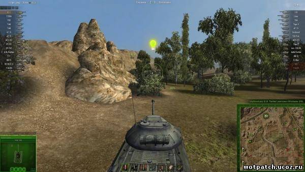 Зеленый интерфейс в бою для World of Tanks